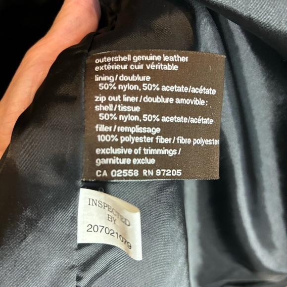 DANIER Sz L Long Line Button Closure Leather Jacket With Pockets and Funnel Neck - Picture 9 of 11